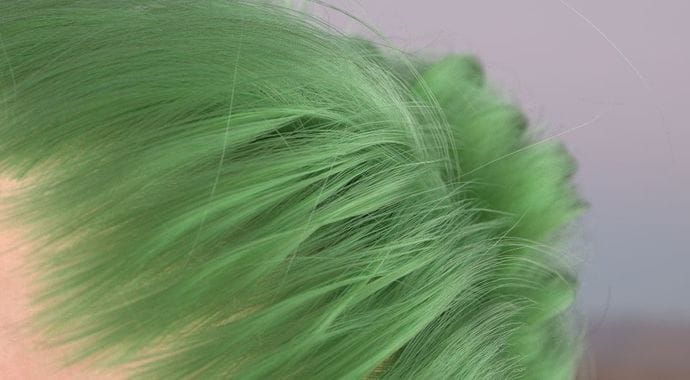 黑色素值0.1的绿染色发色